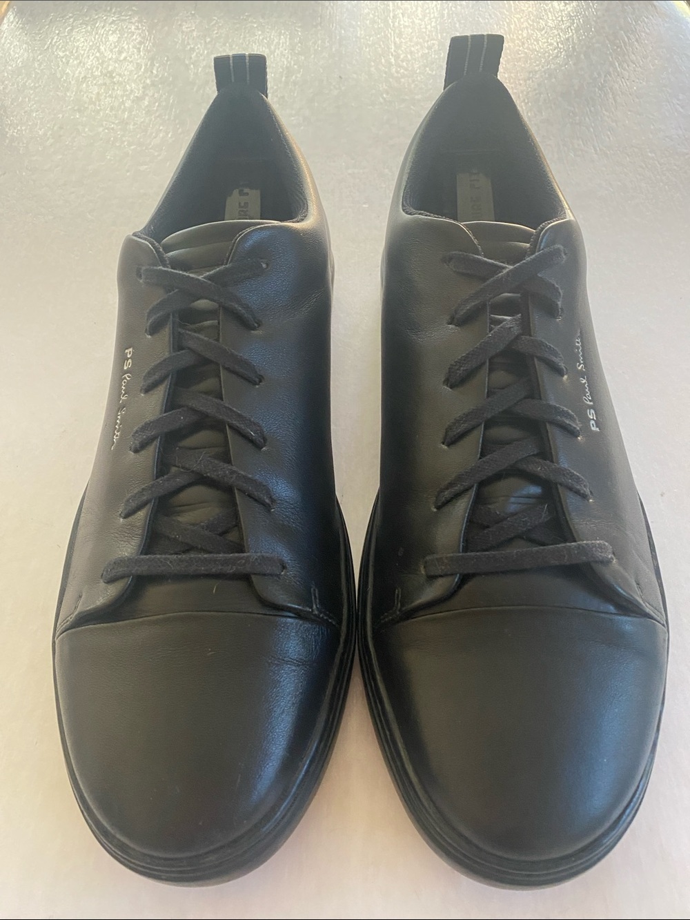 PS Paul Smith Men’s Black Smooth Leather Trainers Size 11 US